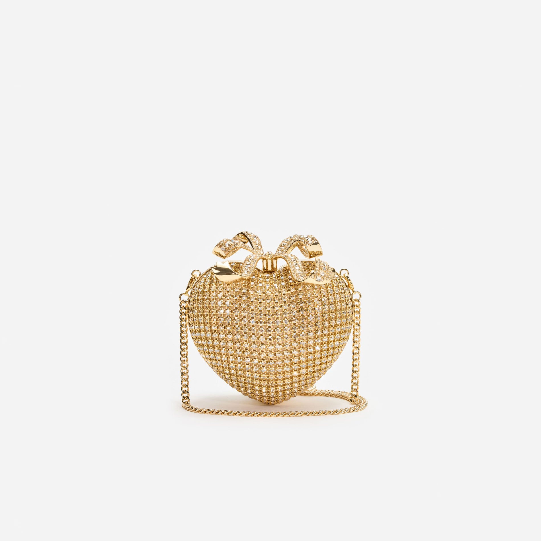 A photo of the Gold Crystal Heart Clutch