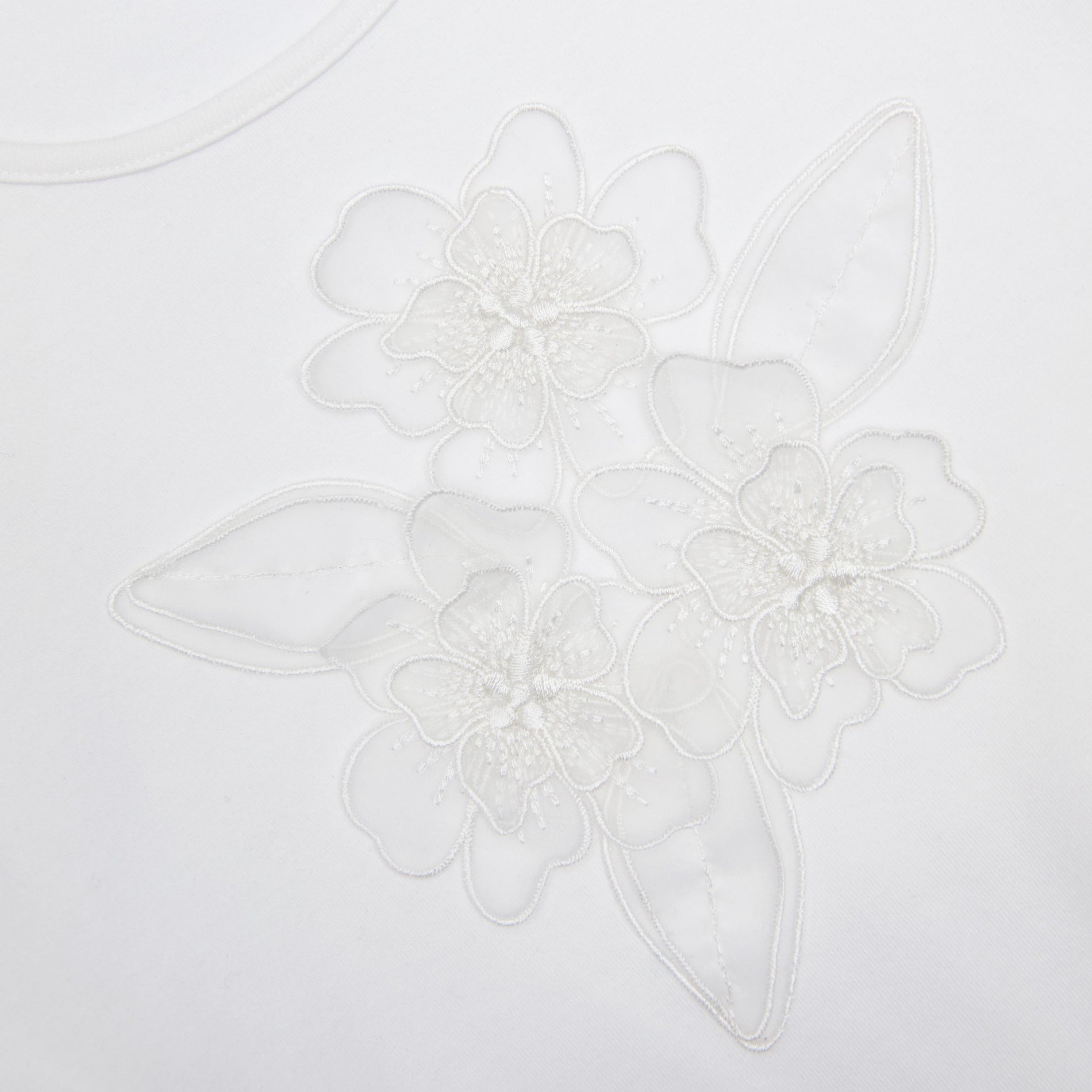 Cream Jersey Flower T-Shirt
