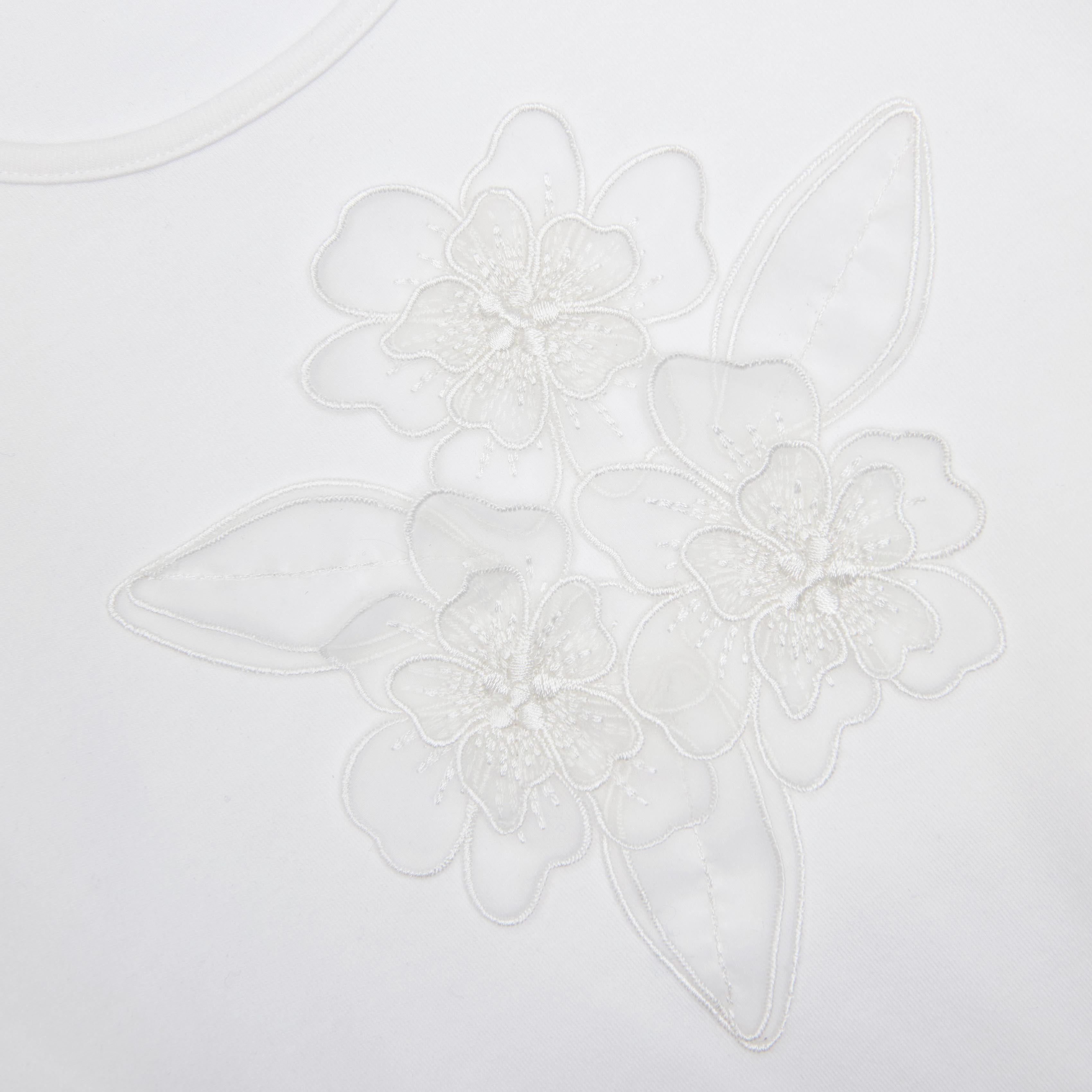 Cream Jersey Flower T-Shirt