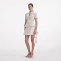 Cream Sequin Knit Mini Dress