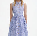Blue Lace Sleeveless Midi Dress
