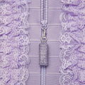 Purple Knit Zip Ruffle Maxi Dress