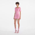 Pink Ruffle Knit Mini Dress
