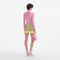 Yellow Crystal Chainmail Mini Skirt