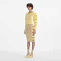 Yellow Cut Out Lace Detail Jumper