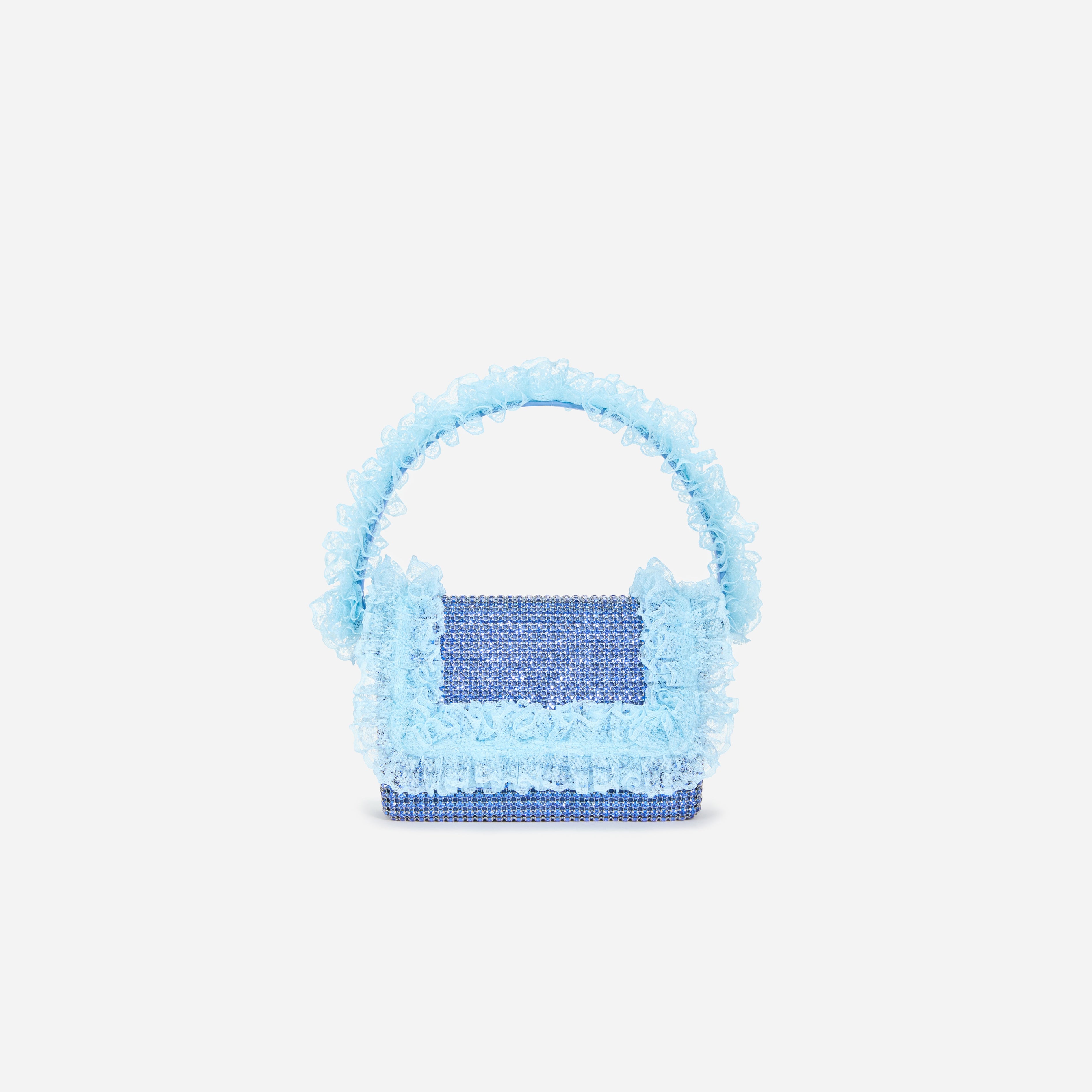 Blue Crystal Lace Detail Bag