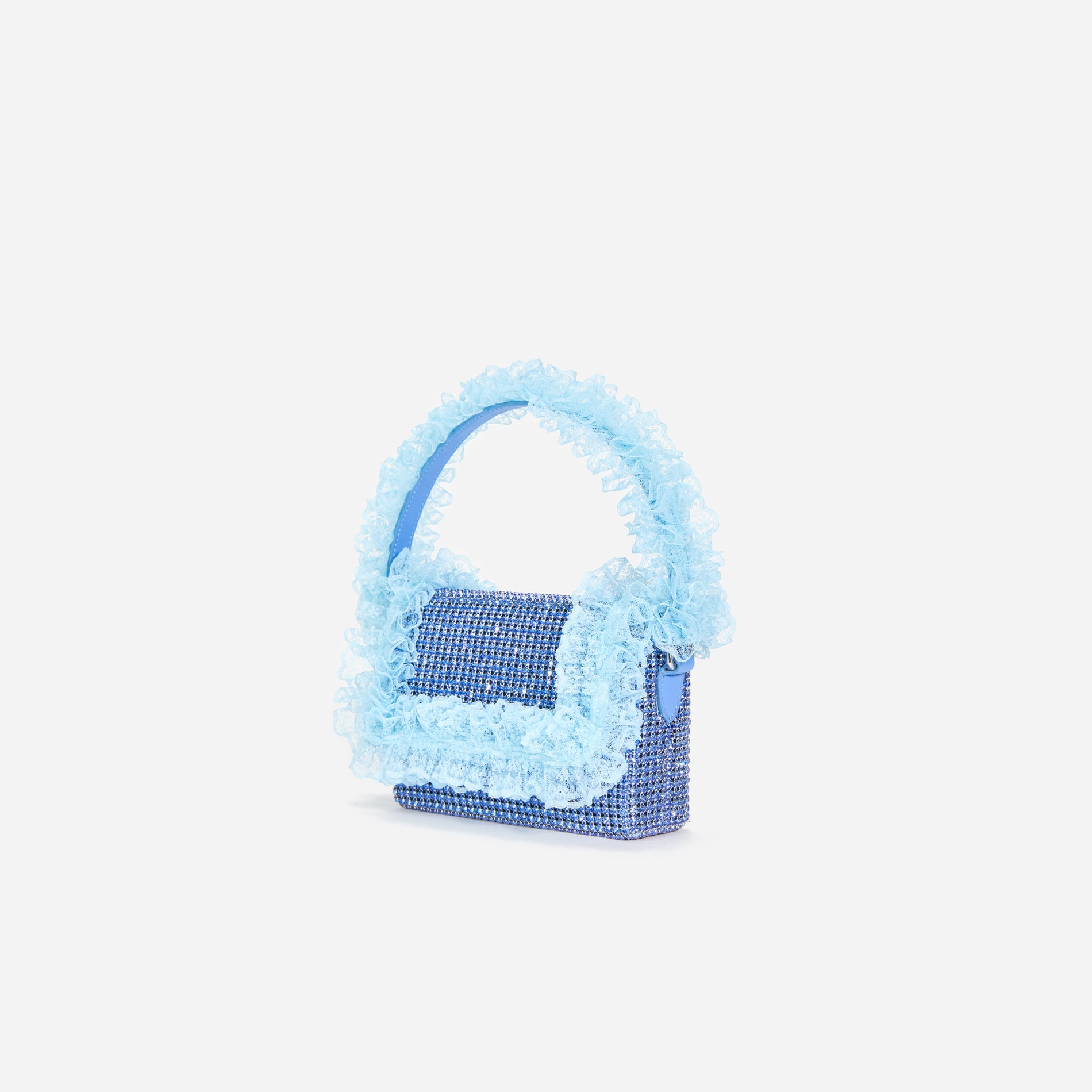 A photo of the Blue Crystal Lace Detail Bag