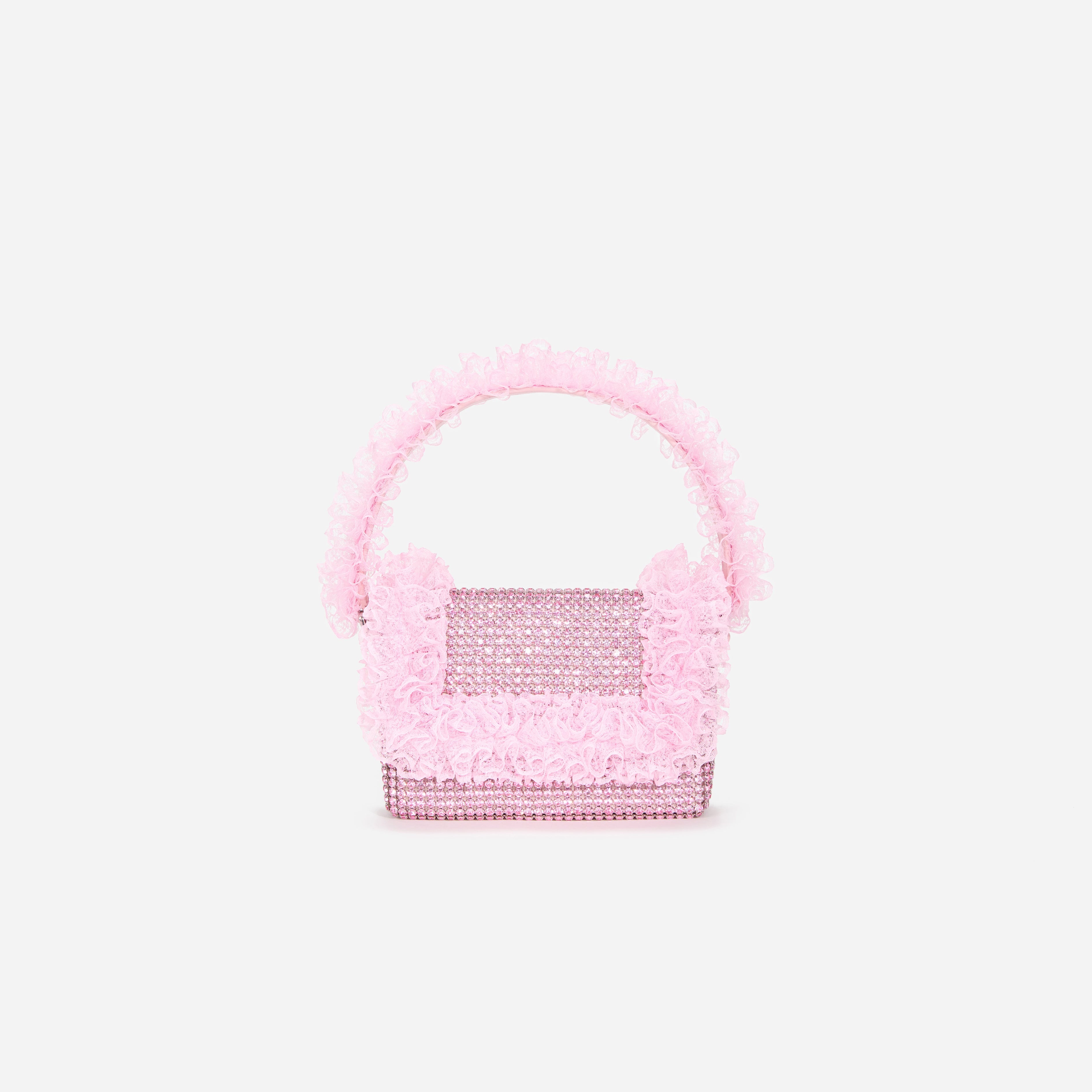 Pink Crystal Lace Detail Bag