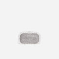 Silver Crystal Lace Detail Clutch