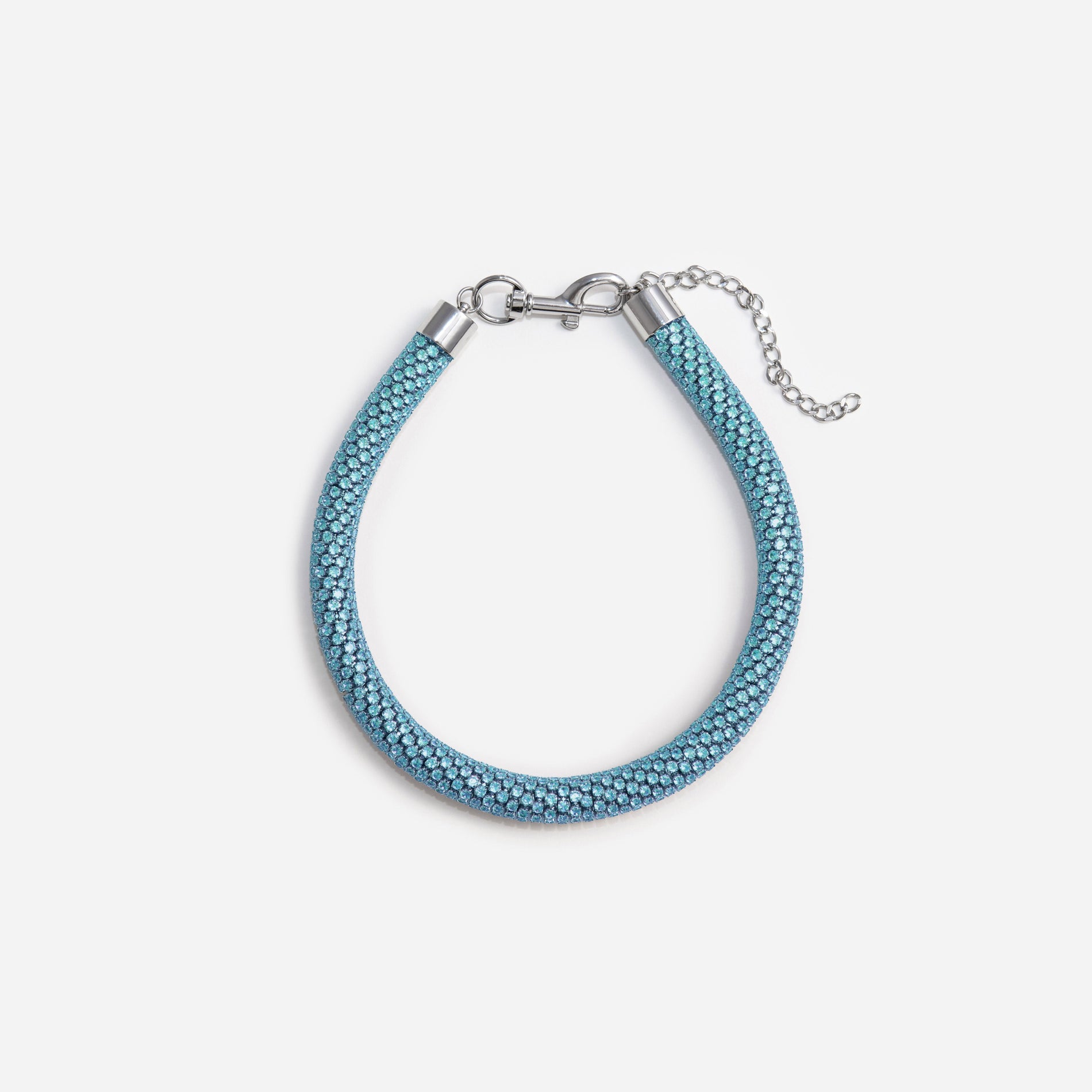 A photo of the Blue Crystal Tube Necklace