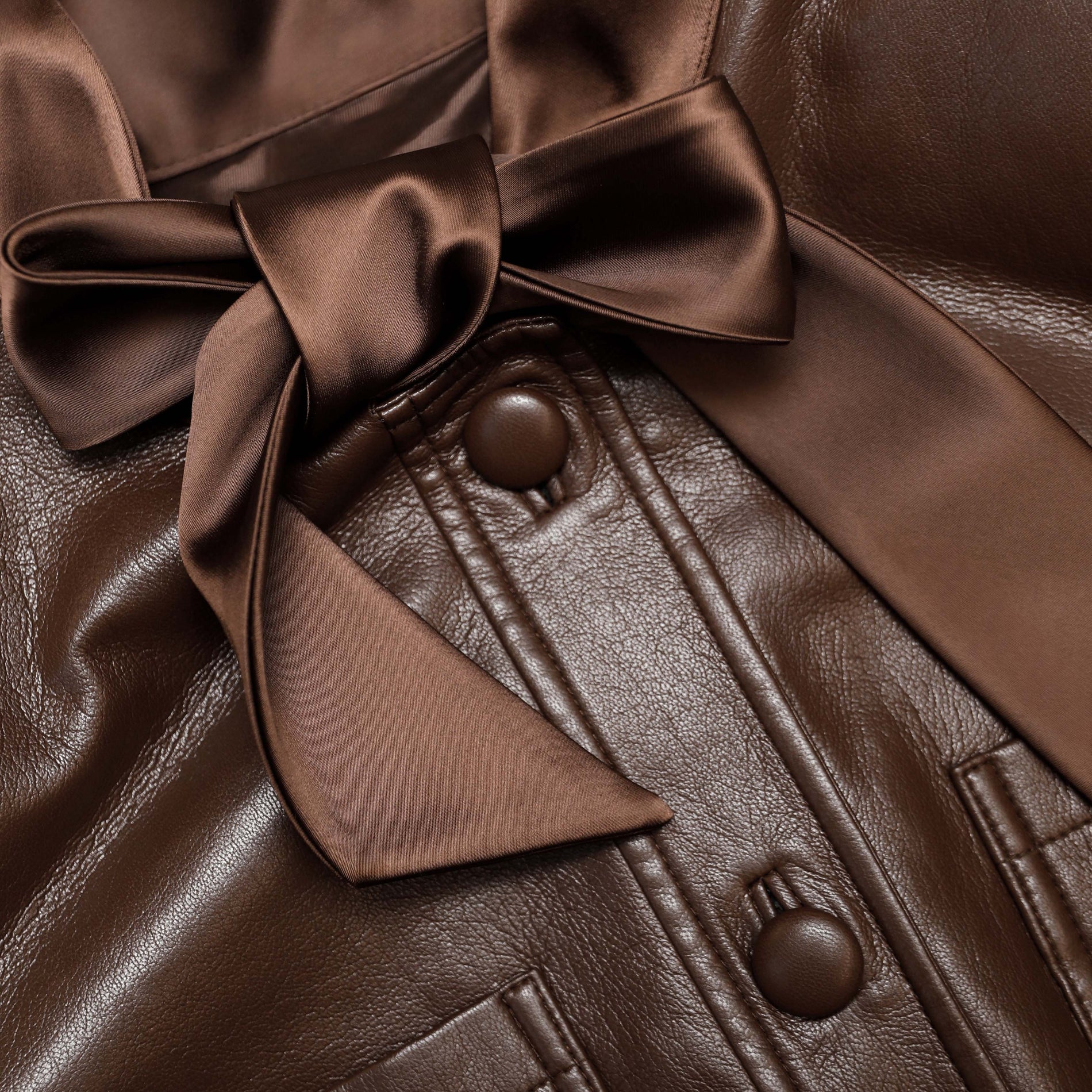 Brown Faux Leather Playsuit