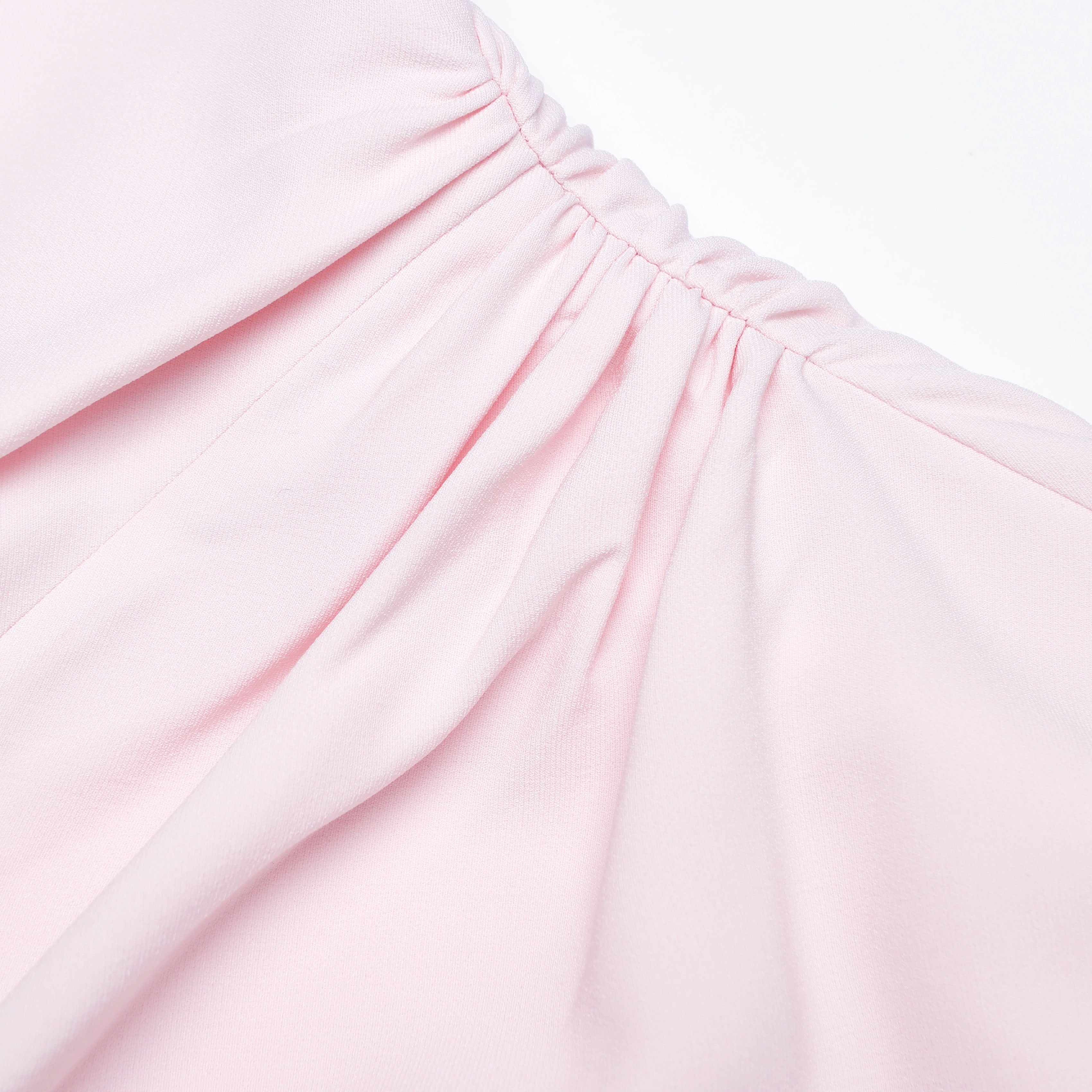 Pink Crepe Halter Neck Maxi Dress