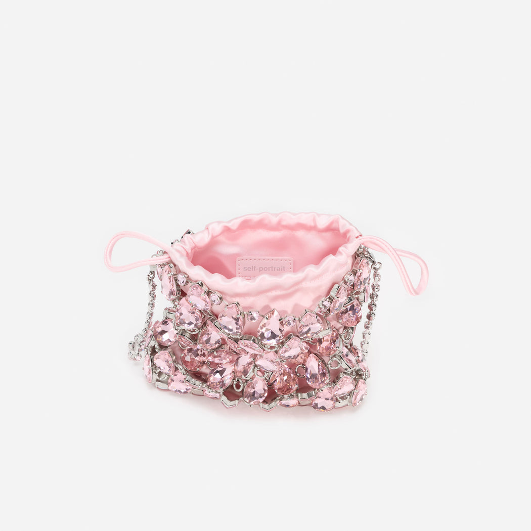 Pink Crystal Chainmail Mini Bag