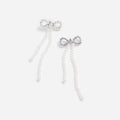 Pearl Bow Dangle Earrings