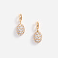 Gold Hoop Crystal Cluster Earrings