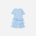 Blue Tiered Knit Dress