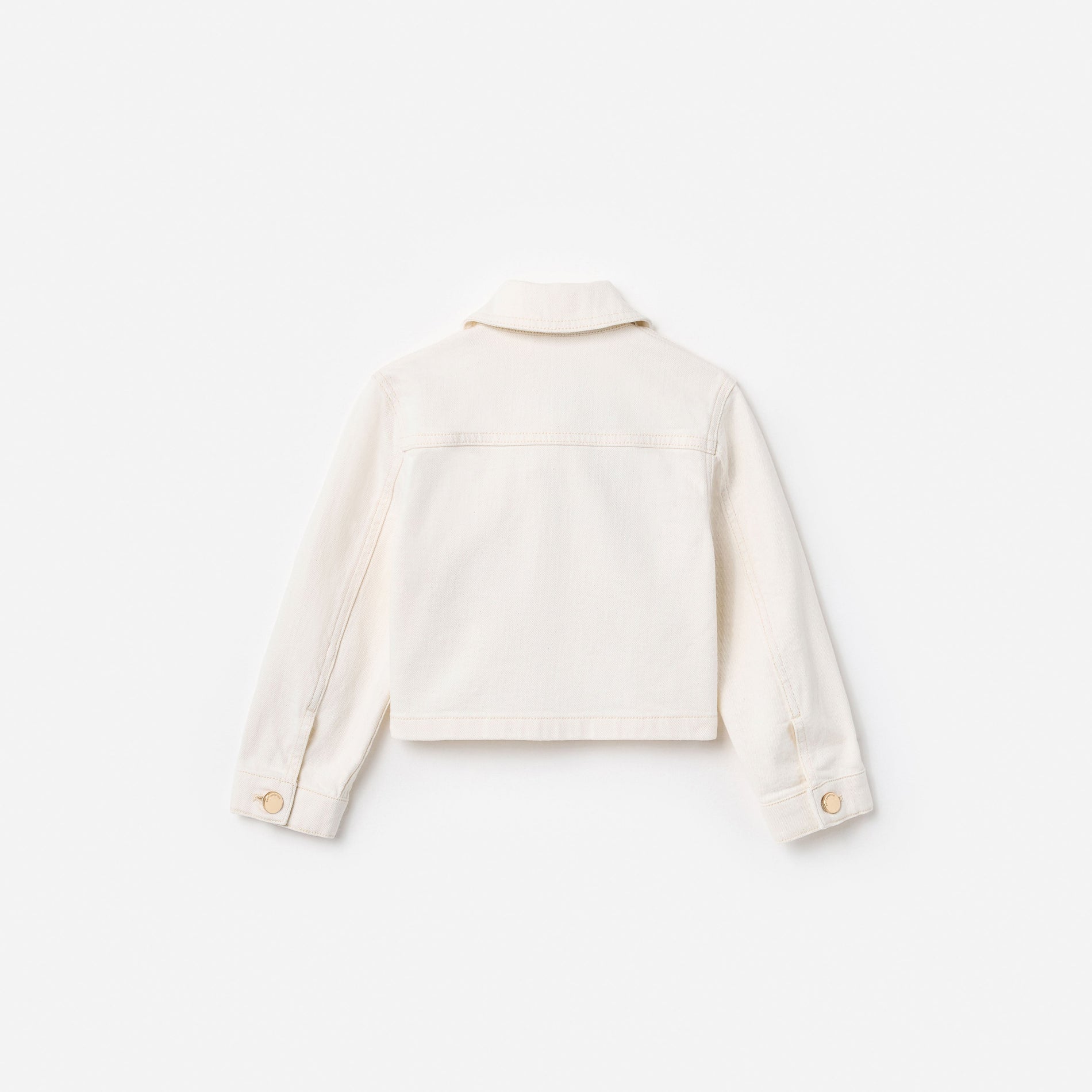 Cream Denim Cherry Motif Jacket