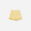 Yellow Pointelle Knit Shorts