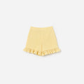 Yellow Pointelle Knit Shorts