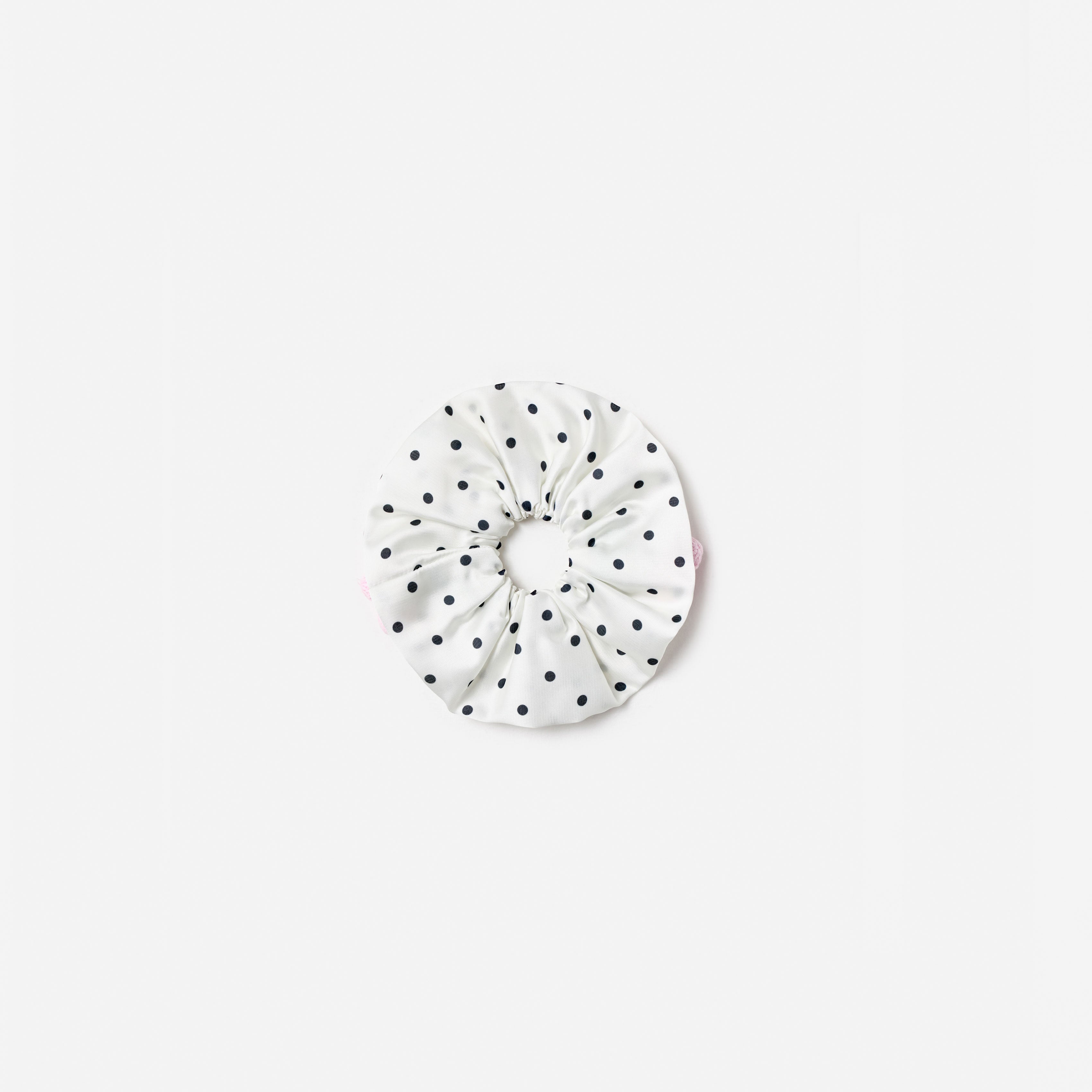 Cream Polka Dot Cherry Scrunchie