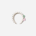 Cream Polka Dot Cherry Motif Headband