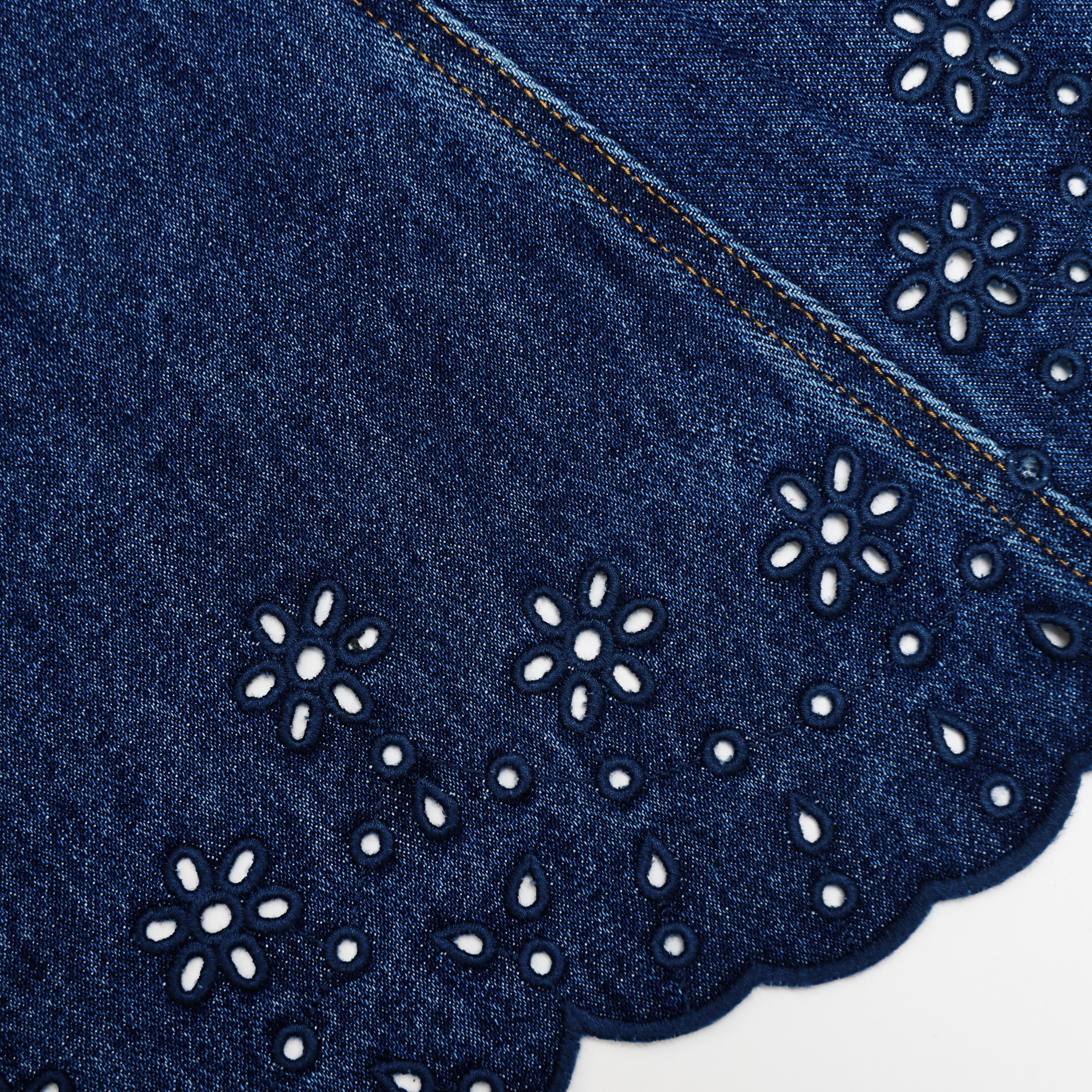 Denim Broderie Mini Dress