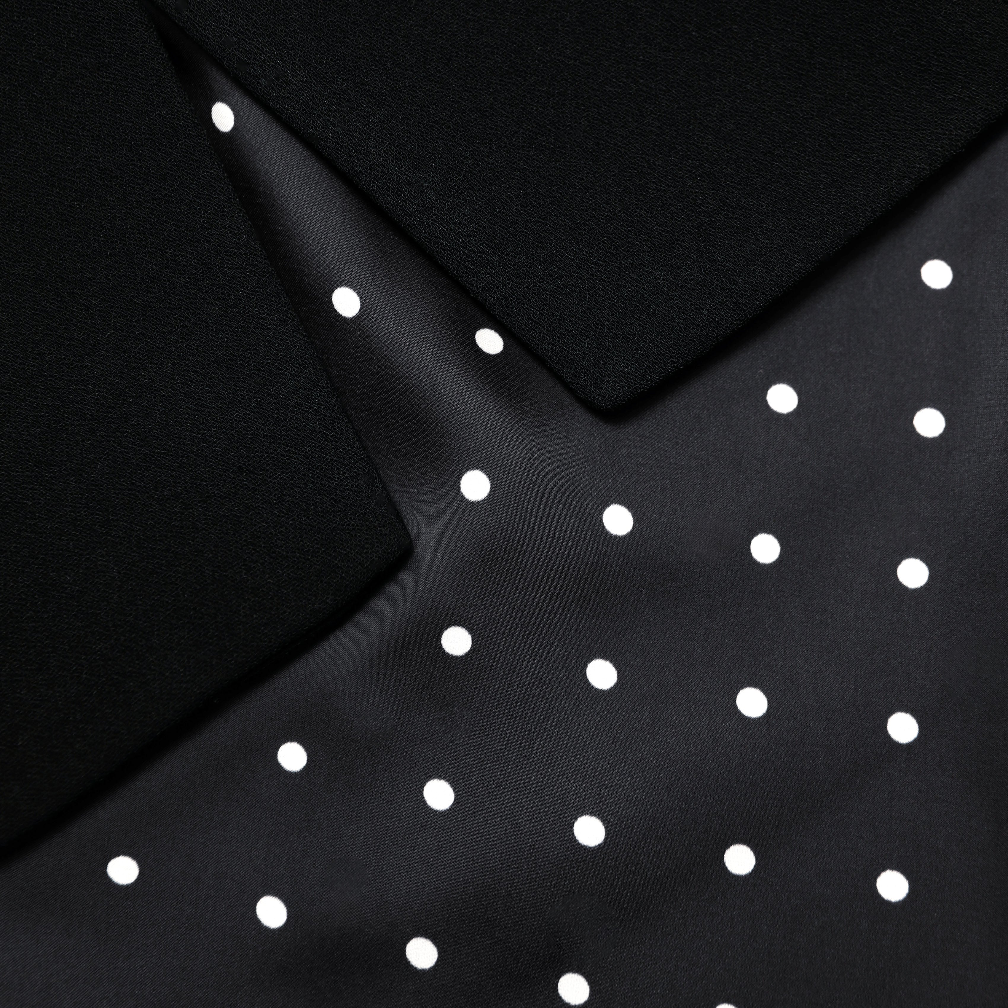 Black Crepe Polka Dot Maxi Dress