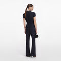 Navy Metallic Boucle Jumpsuit