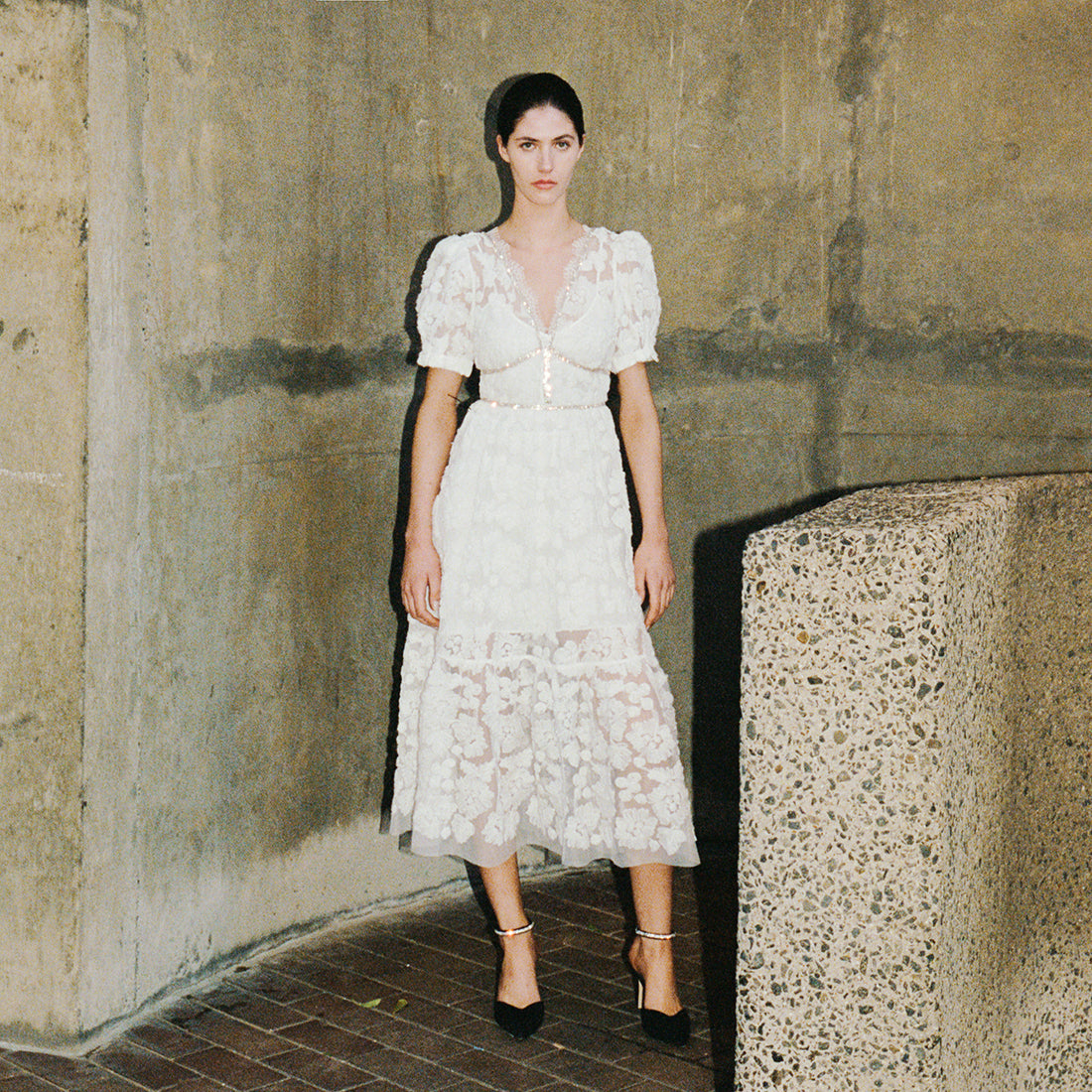 Ribbon Lace Midi Dress self portrait EU