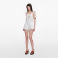 White Embroidered Playsuit
