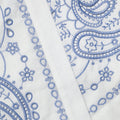 White And Blue Embroidered Linen Skort
