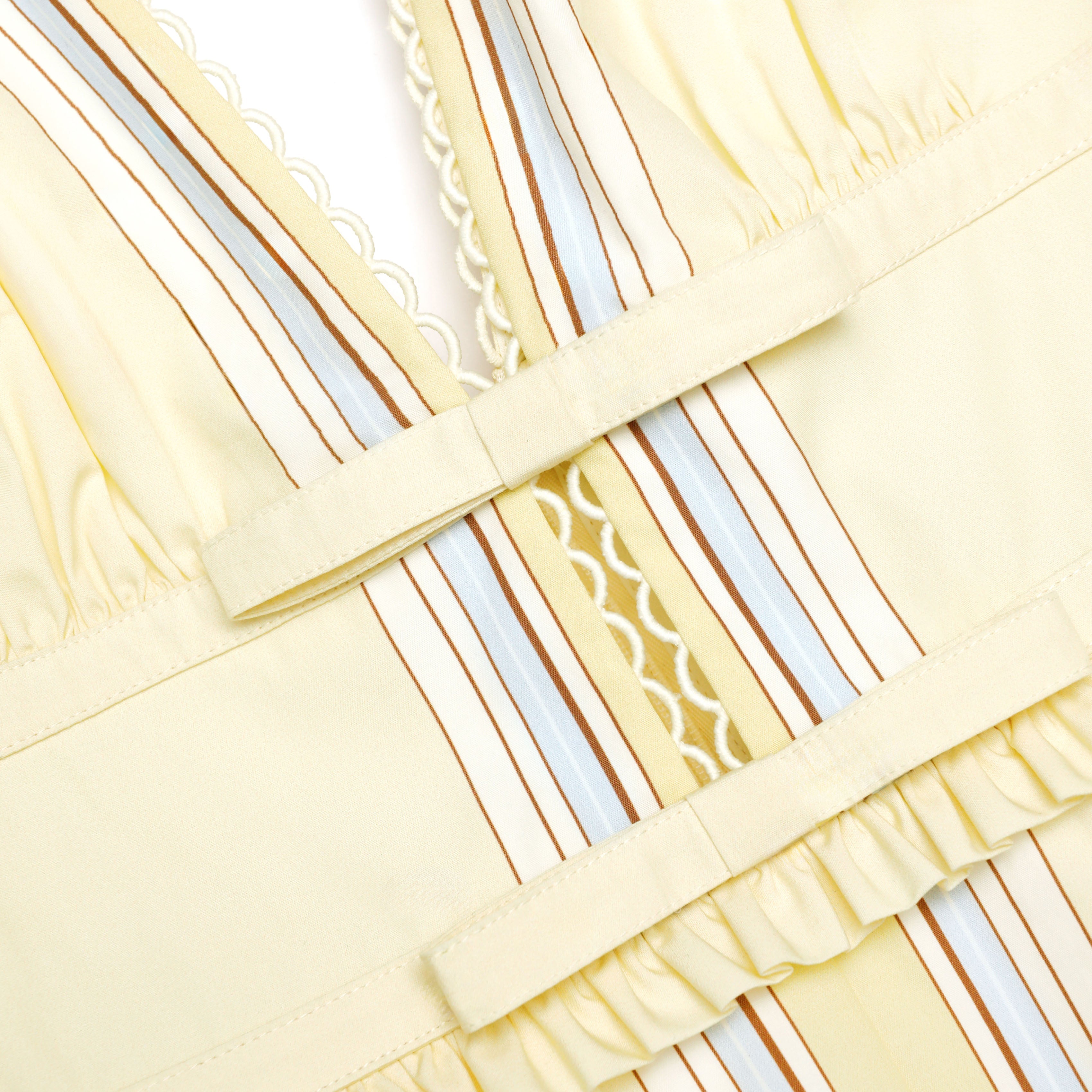 Yellow Floral Cotton Midi Dress