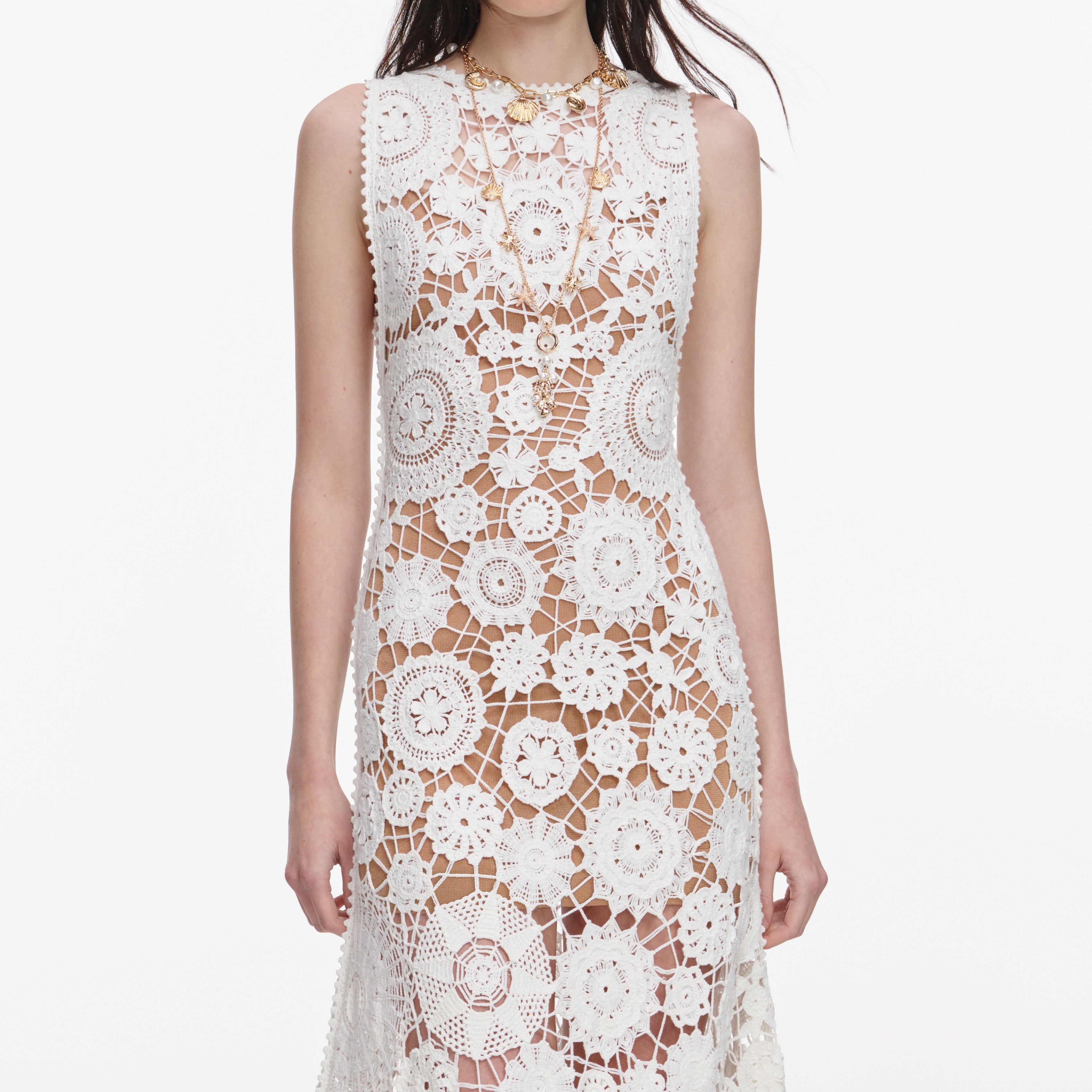 White Crochet Maxi Dress