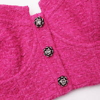 Fuchsia Boucle Crop Top