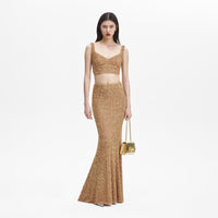 Gold Sequin Maxi Skirt