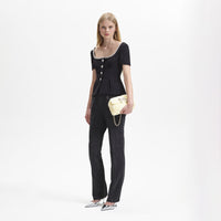 Black Bonded Crepe Top