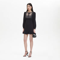 Black Crepe Embellished Tunic