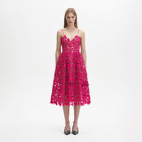 Magenta Azaelea Midi Dress