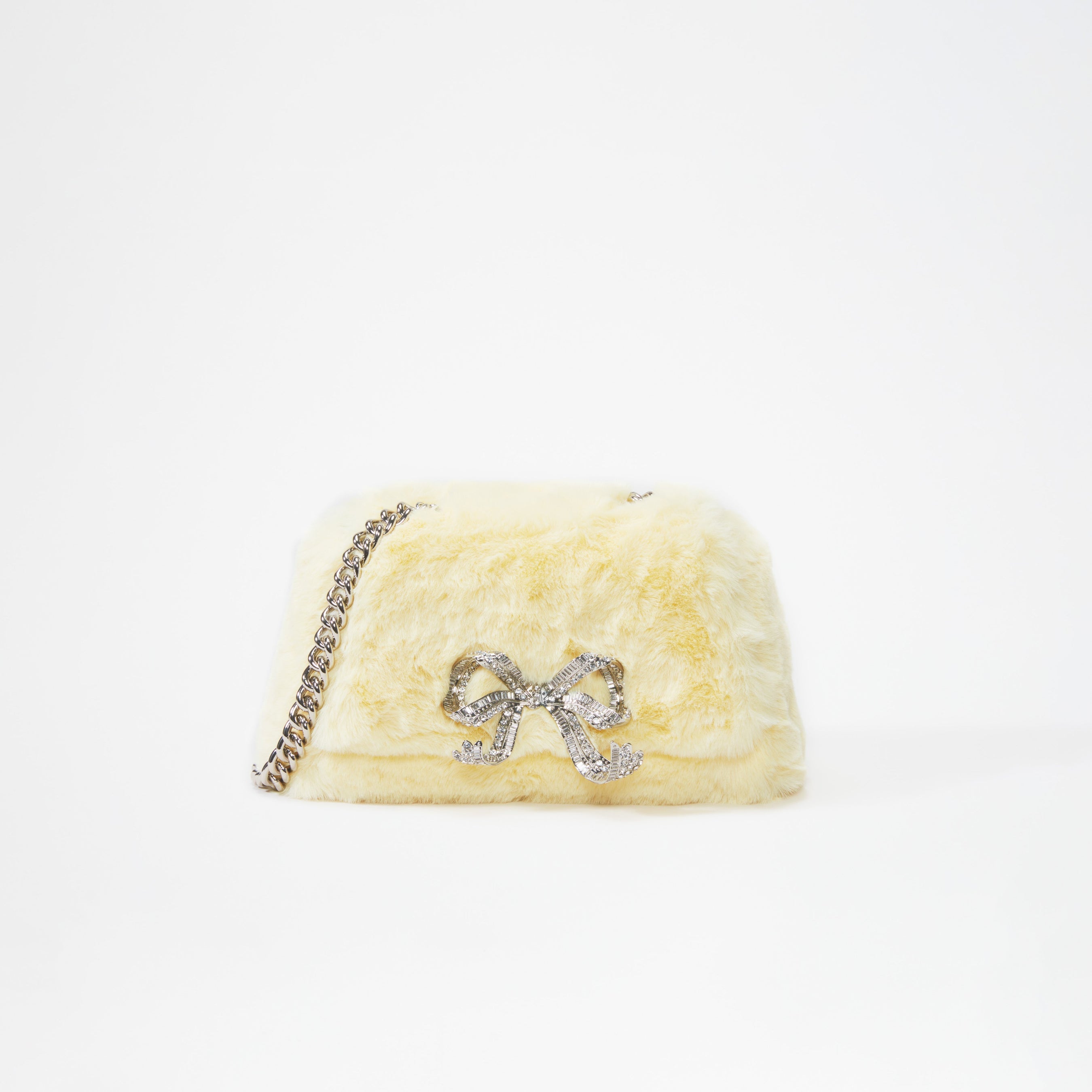 Yellow Fluffy Bow Mini Bag