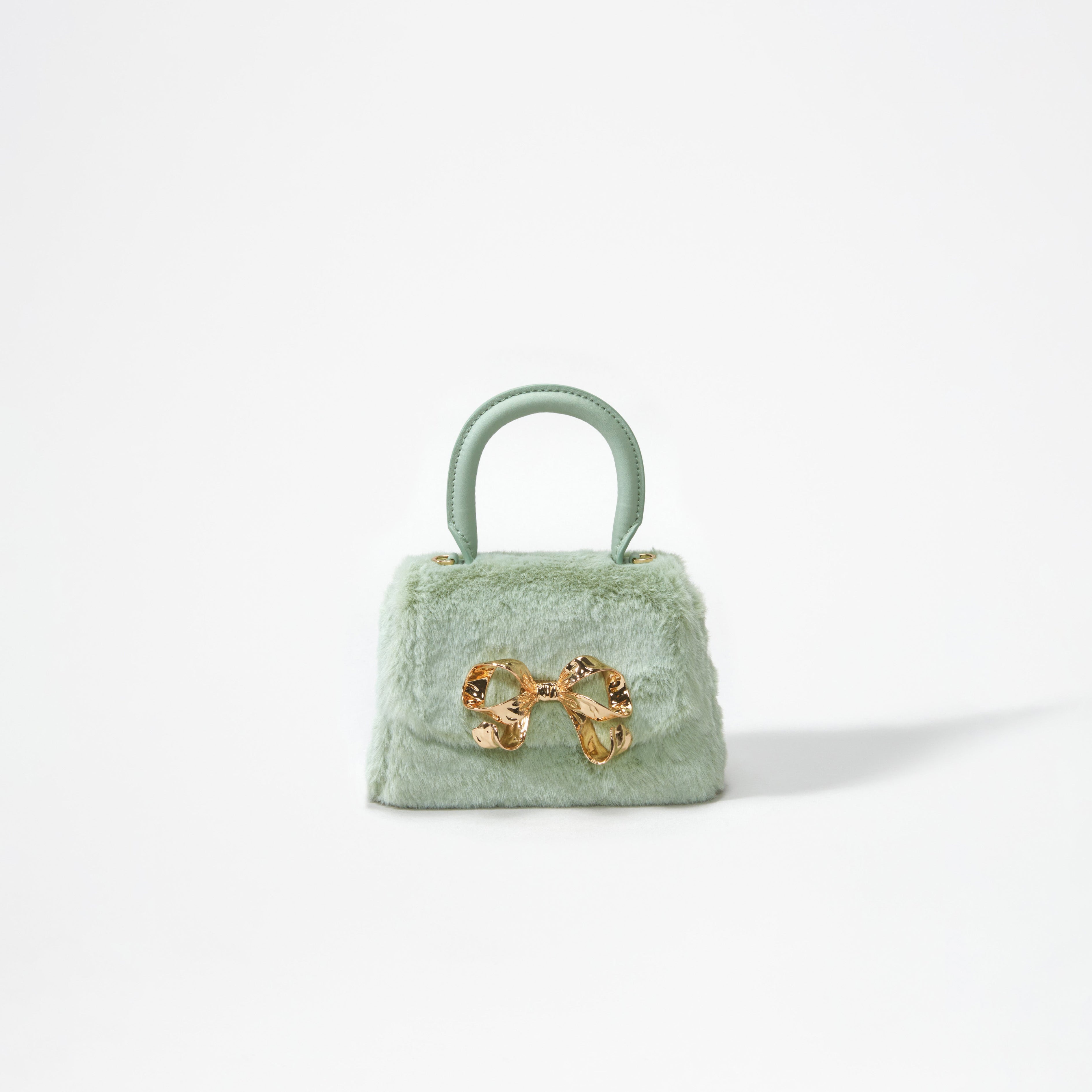 Green Fluffy Bow Micro Bag