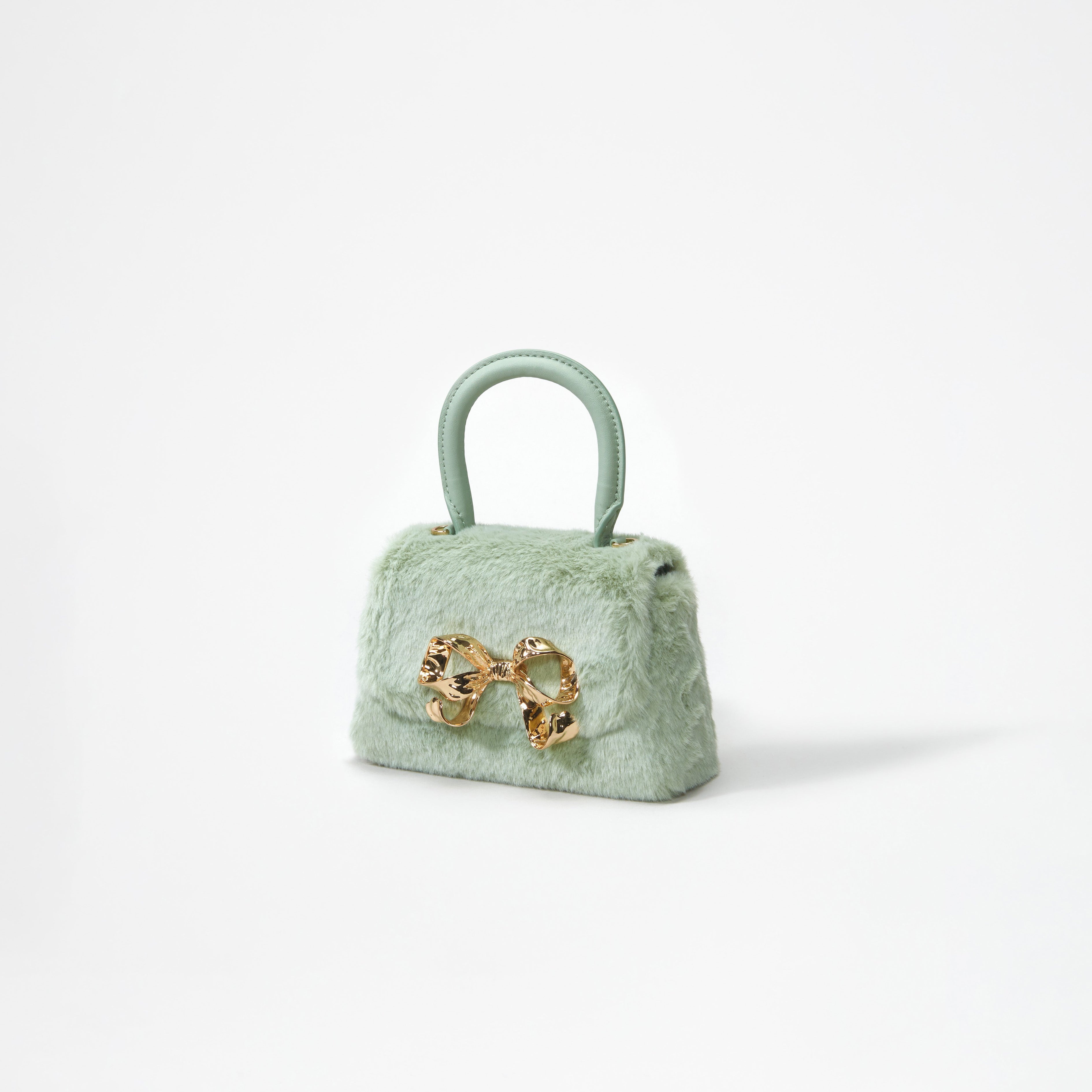 Green Fluffy Bow Micro Bag