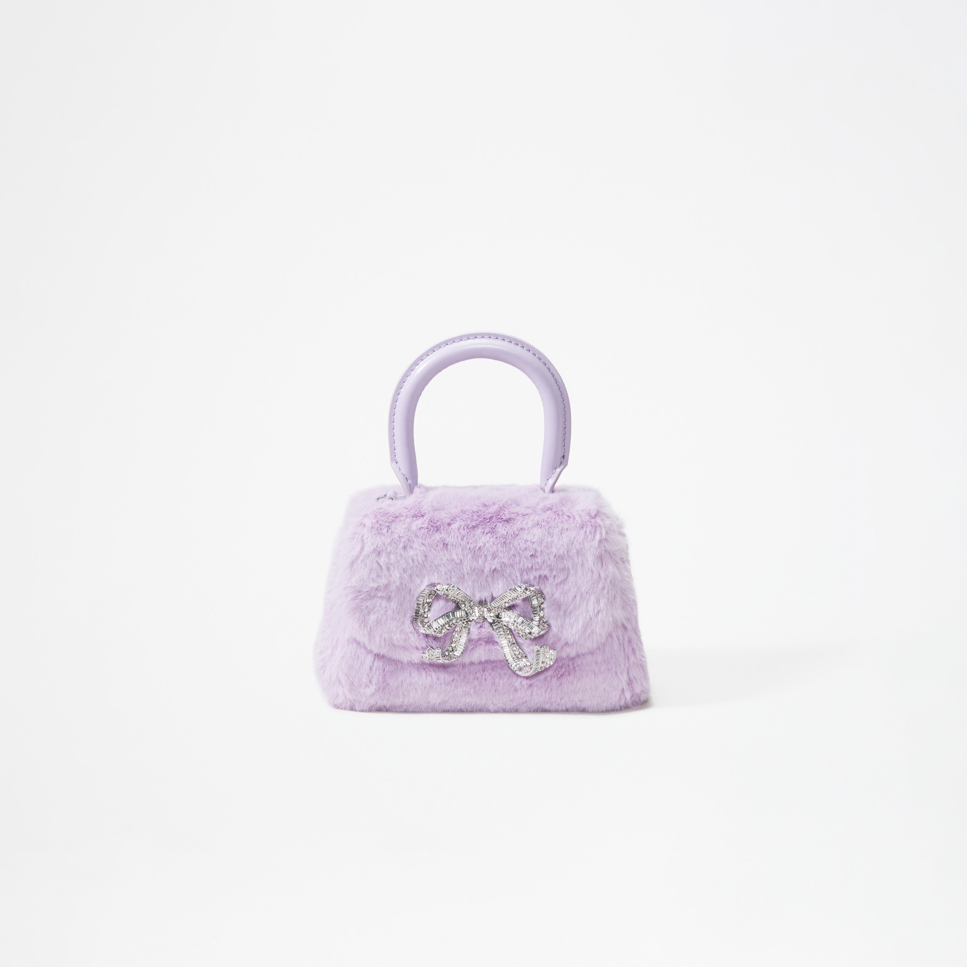 Lilac Fluffy Bow Micro Bag