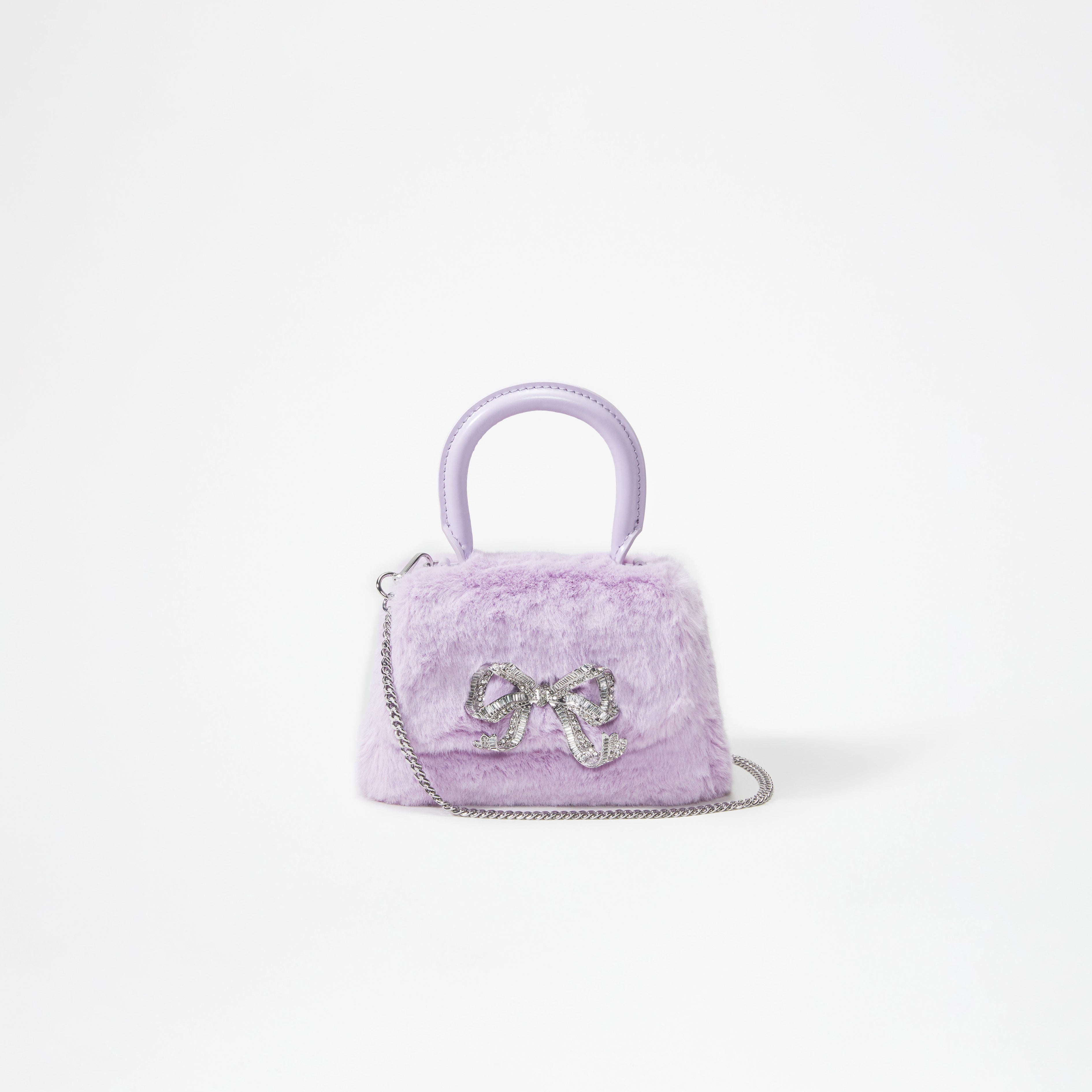 Lilac Fluffy Bow Micro Bag