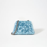 Blue Sequin Bow Mini Shoulder Bag