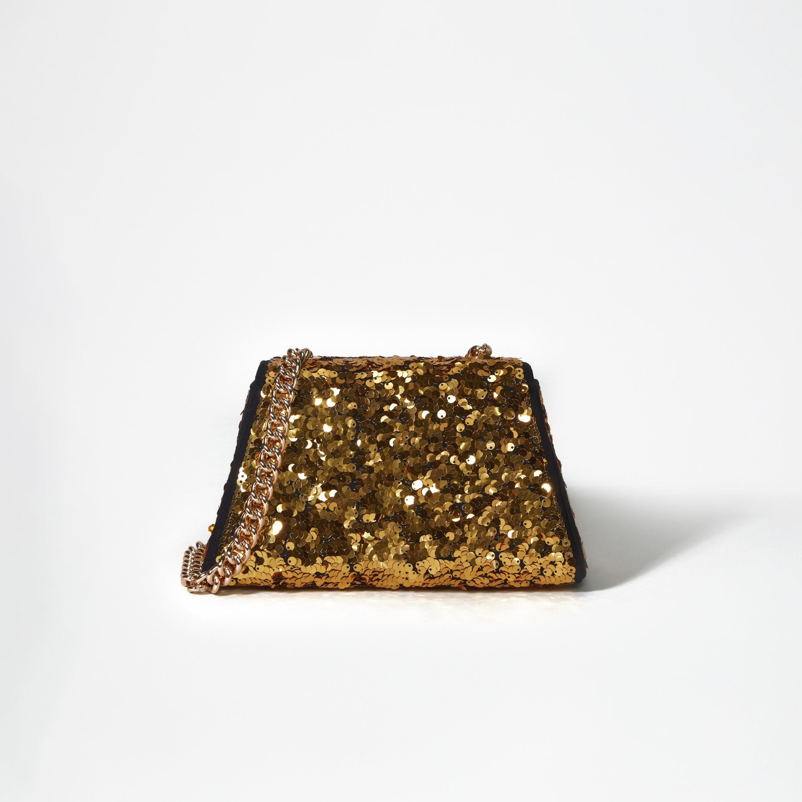 Gold Sequin Bow Mini Shoulder Bag