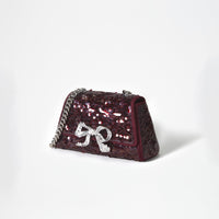 Red Sequin Bow Mini Shoulder Bag