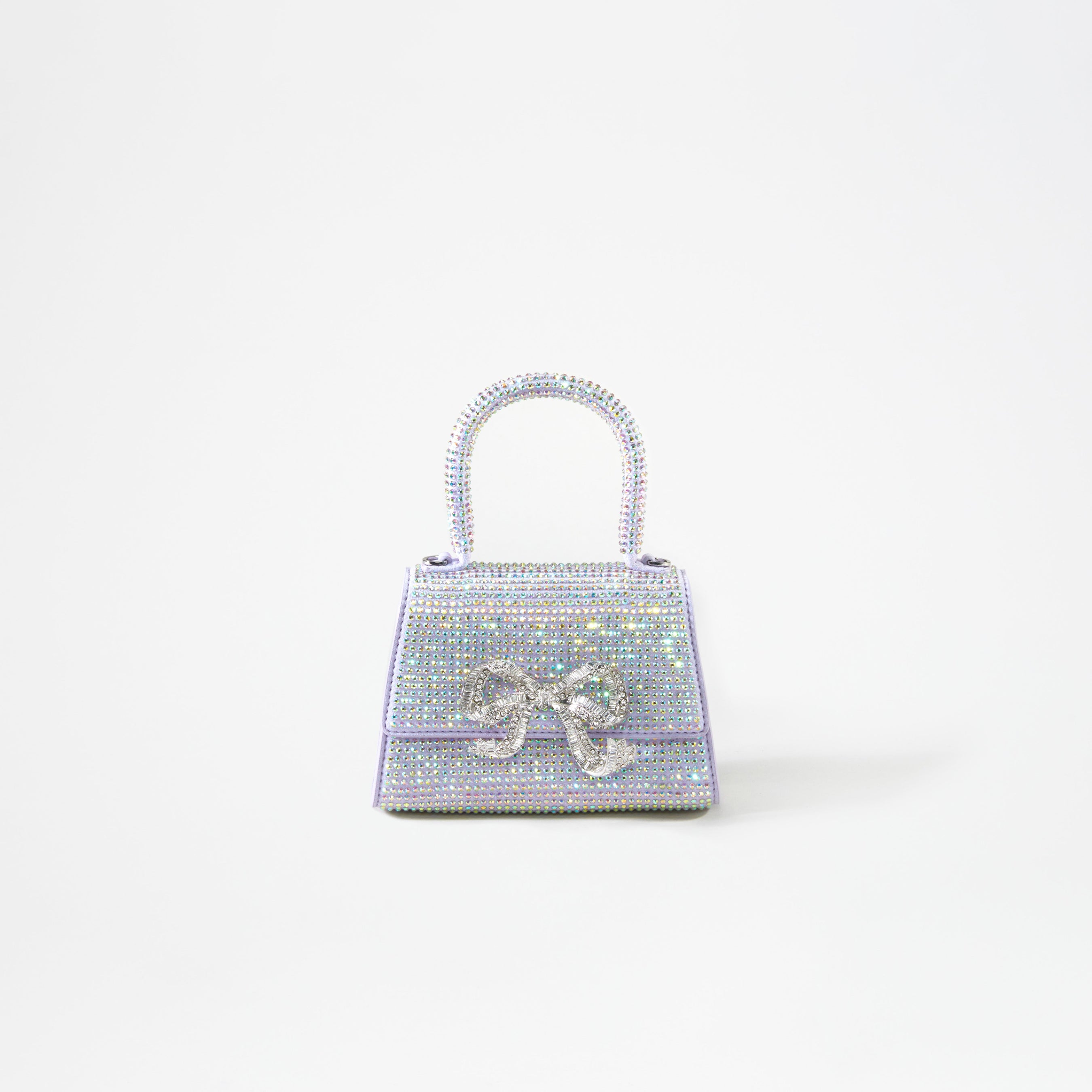 Purple Rhinestone Bow Micro Bag