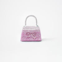 Pink Ombre Rhinestone Bow Micro Bag