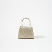 Cream Rhinestone Bow Micro Bag