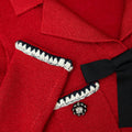 Red Knit Bow Mini Dress